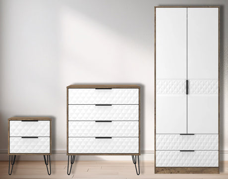 Harlequin 3 Piece Bedroom Set with Black Hairpin Legs