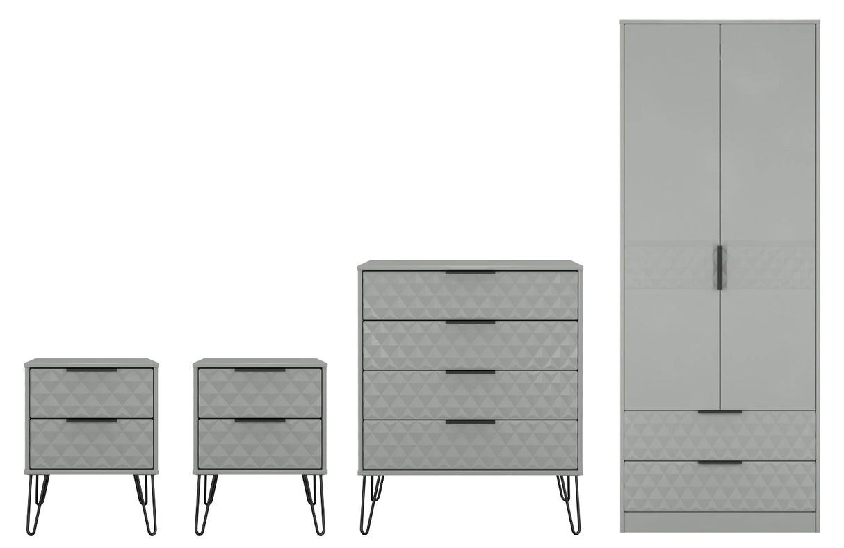 Harlequin 4 Piece Bedroom Set with Black Hairpin Legs