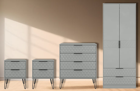 Harlequin 4 Piece Bedroom Set with Black Hairpin Legs