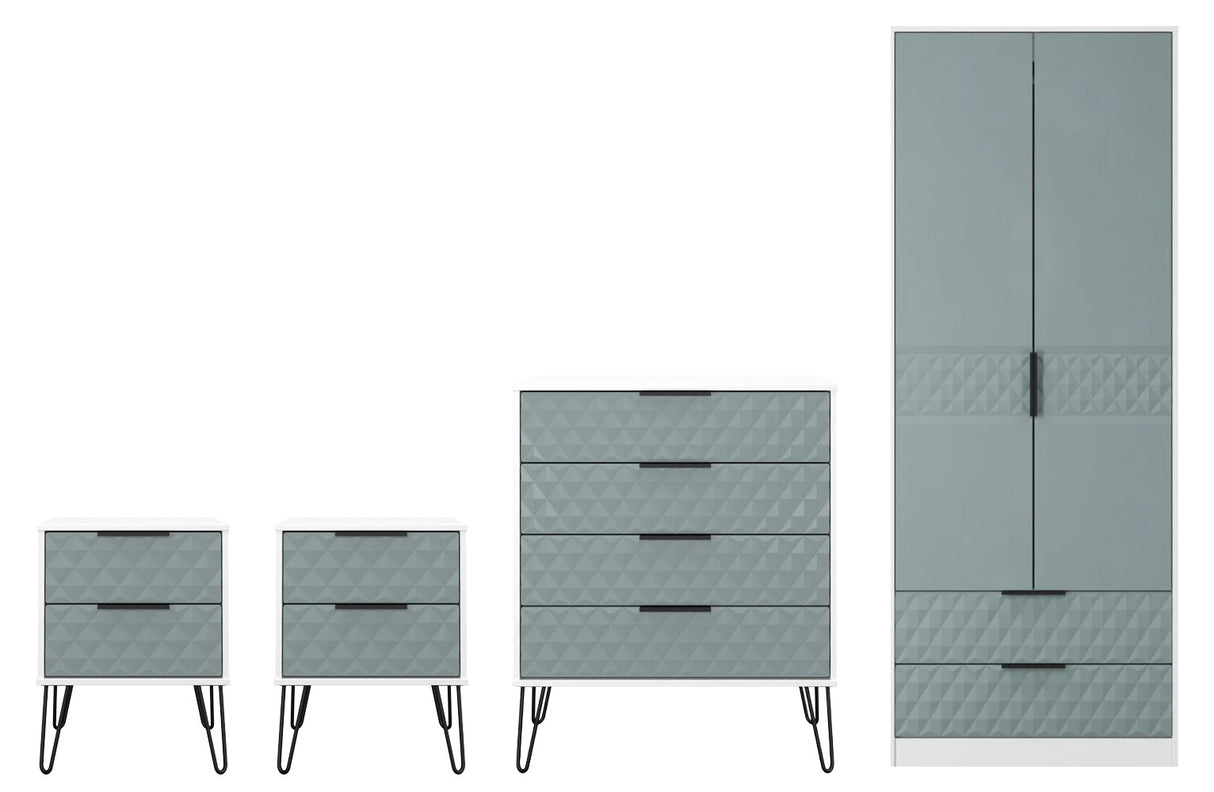 Harlequin 4 Piece Bedroom Set with Black Hairpin Legs