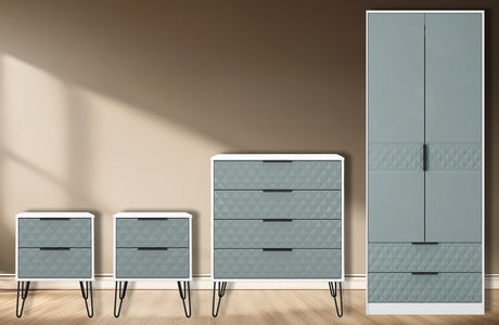 Harlequin 4 Piece Bedroom Set with Black Hairpin Legs