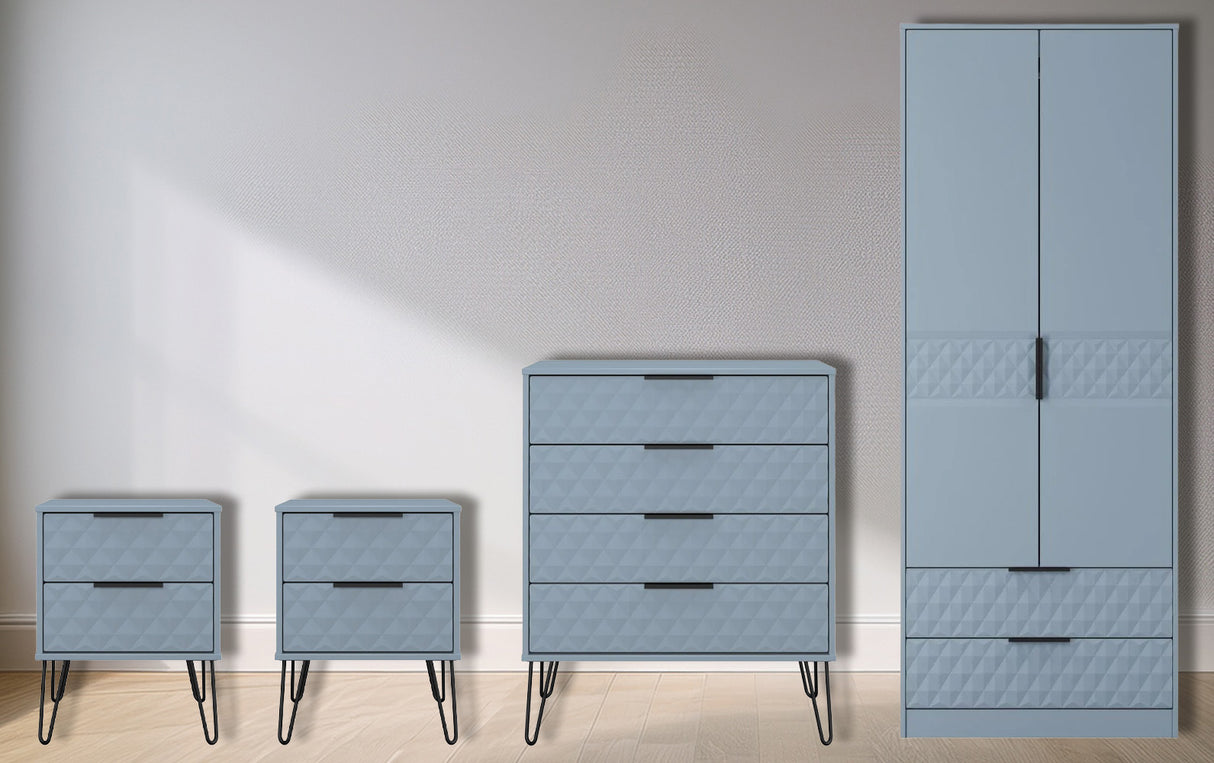 Harlequin 4 Piece Bedroom Set with Black Hairpin Legs