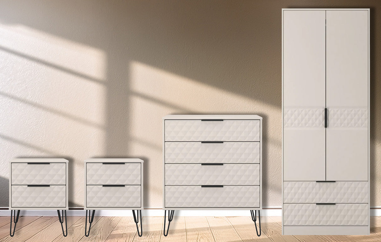 Harlequin 4 Piece Bedroom Set with Black Hairpin Legs