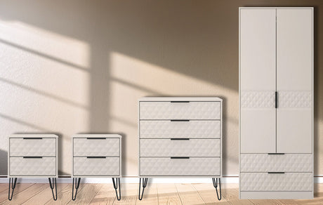 Harlequin 4 Piece Bedroom Set with Black Hairpin Legs