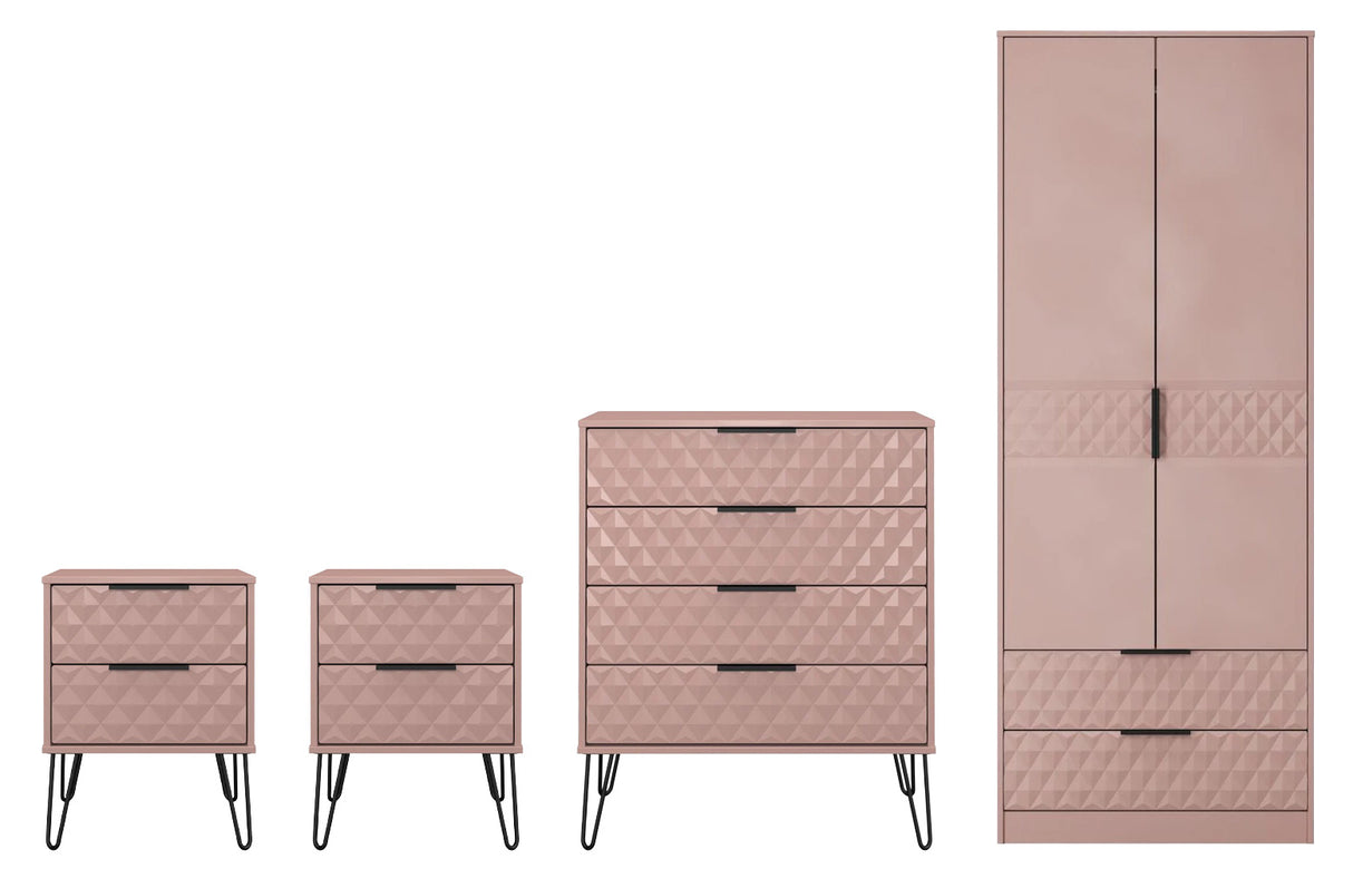 Harlequin 4 Piece Bedroom Set with Black Hairpin Legs