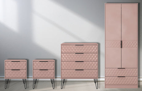 Harlequin 4 Piece Bedroom Set with Black Hairpin Legs