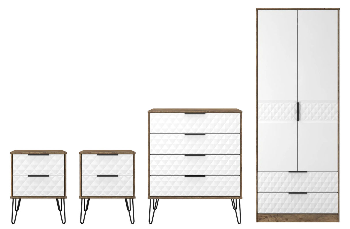 Harlequin 4 Piece Bedroom Set with Black Hairpin Legs