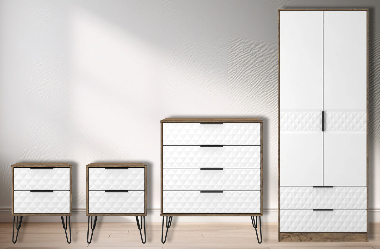 Harlequin 4 Piece Bedroom Set with Black Hairpin Legs