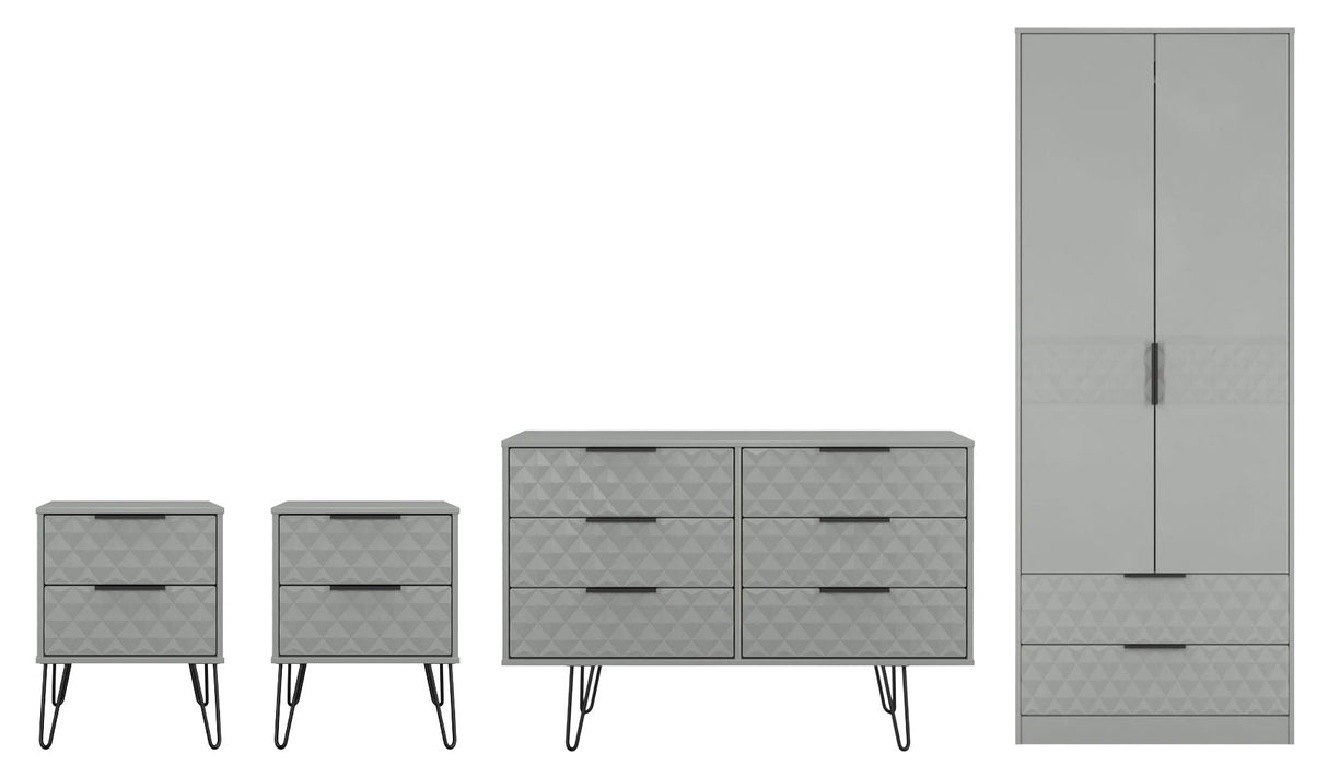 Harlequin 4 Piece Bedroom Set with Black Hairpin Legs