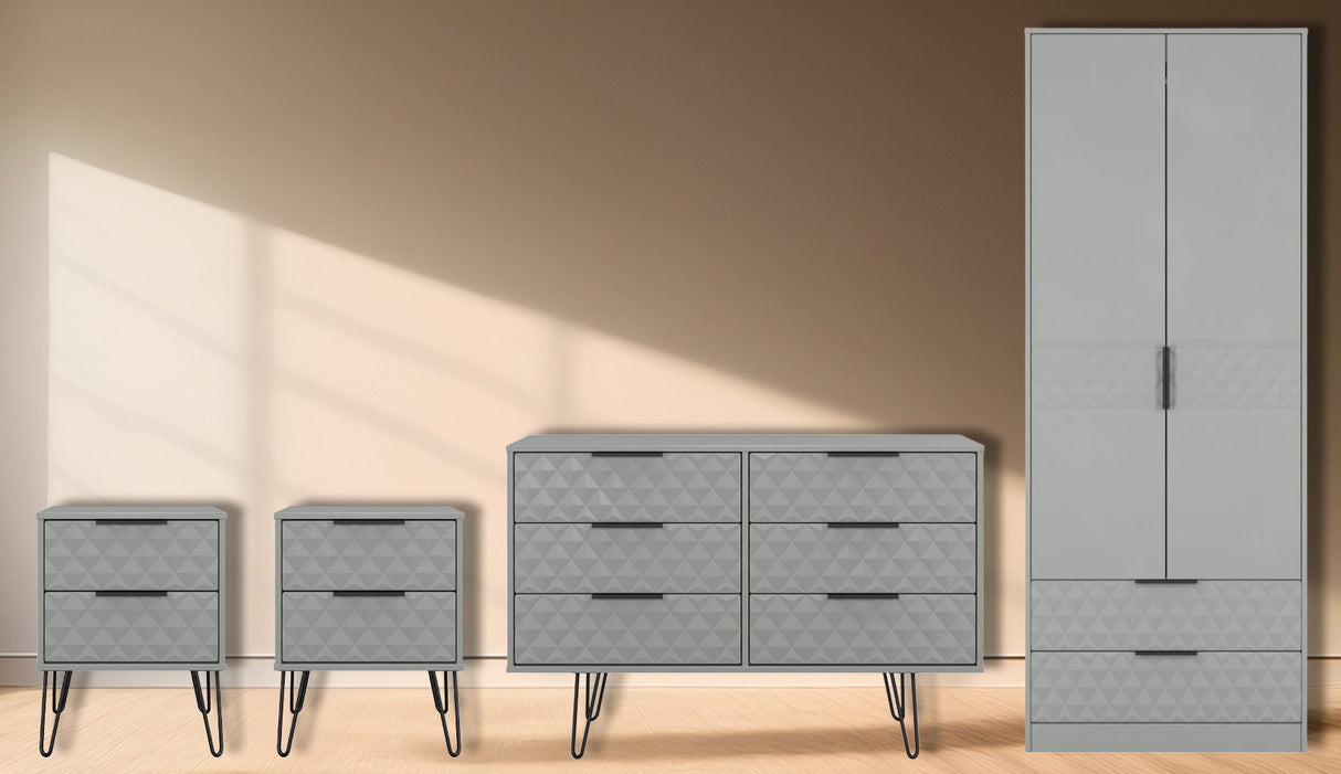 Harlequin 4 Piece Bedroom Set with Black Hairpin Legs