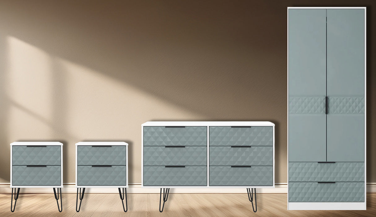 Harlequin 4 Piece Bedroom Set with Black Hairpin Legs