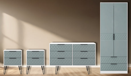 Harlequin 4 Piece Bedroom Set with Black Hairpin Legs