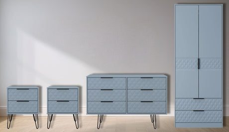 Harlequin 4 Piece Bedroom Set with Black Hairpin Legs