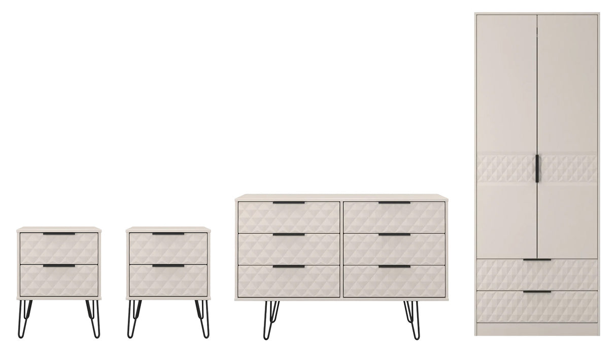 Harlequin 4 Piece Bedroom Set with Black Hairpin Legs