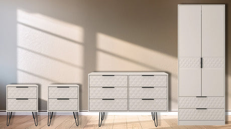 Harlequin 4 Piece Bedroom Set with Black Hairpin Legs