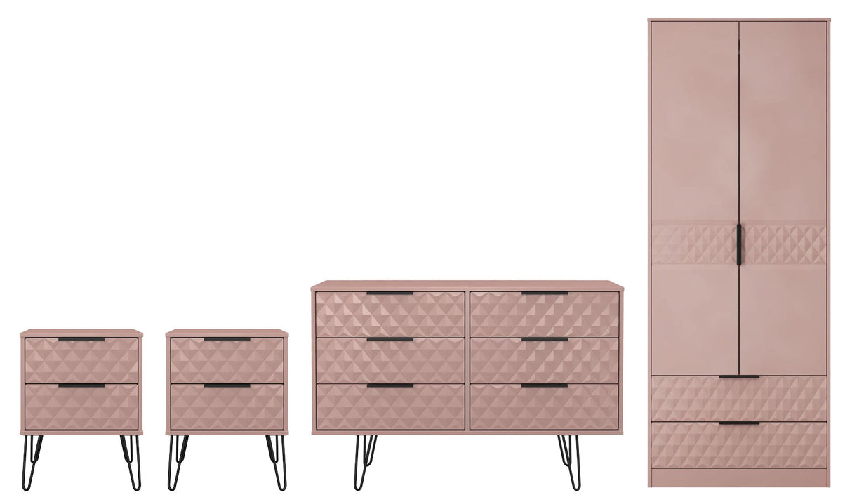 Harlequin 4 Piece Bedroom Set with Black Hairpin Legs