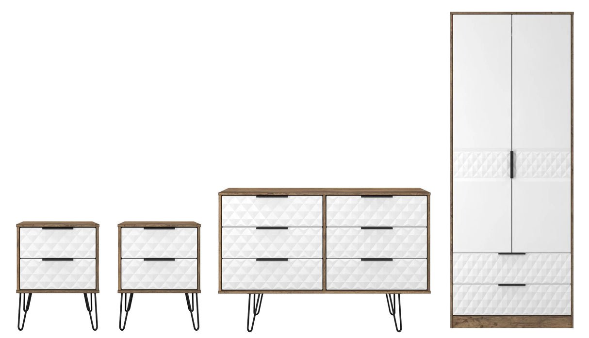 Harlequin 4 Piece Bedroom Set with Black Hairpin Legs