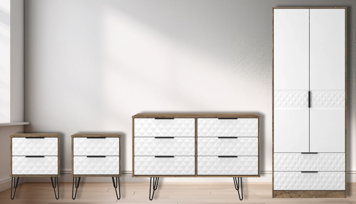 Harlequin 4 Piece Bedroom Set with Black Hairpin Legs