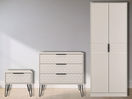 Harlequin 3 Piece Bedroom Set with Black Hairpin Legs