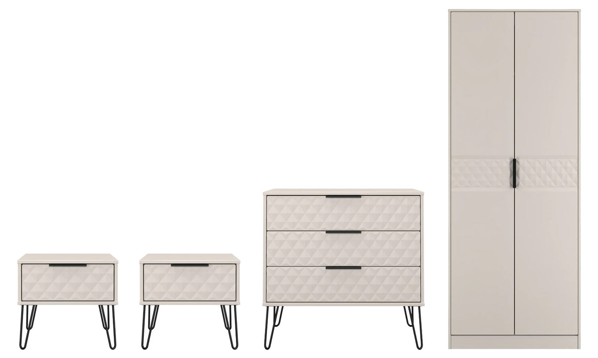 Harlequin 4 Piece Bedroom Set with Black Hairpin Legs