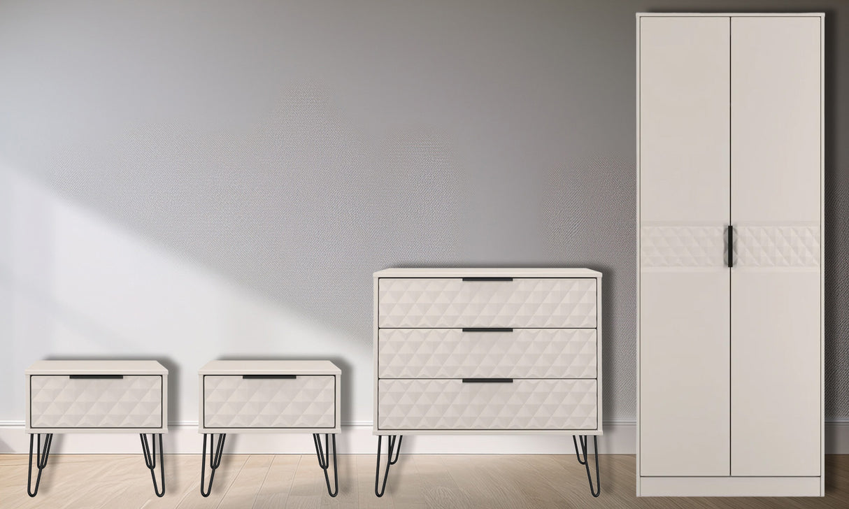 Harlequin 4 Piece Bedroom Set with Black Hairpin Legs