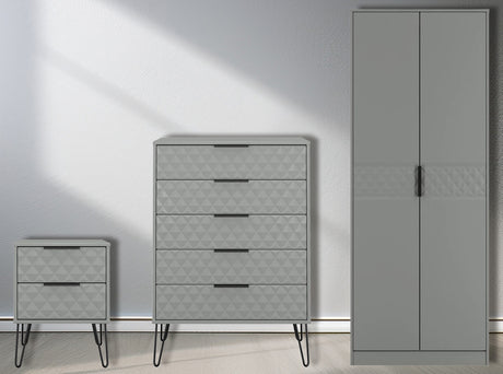 Harlequin 3 Piece Bedroom Set with Black Hairpin Legs