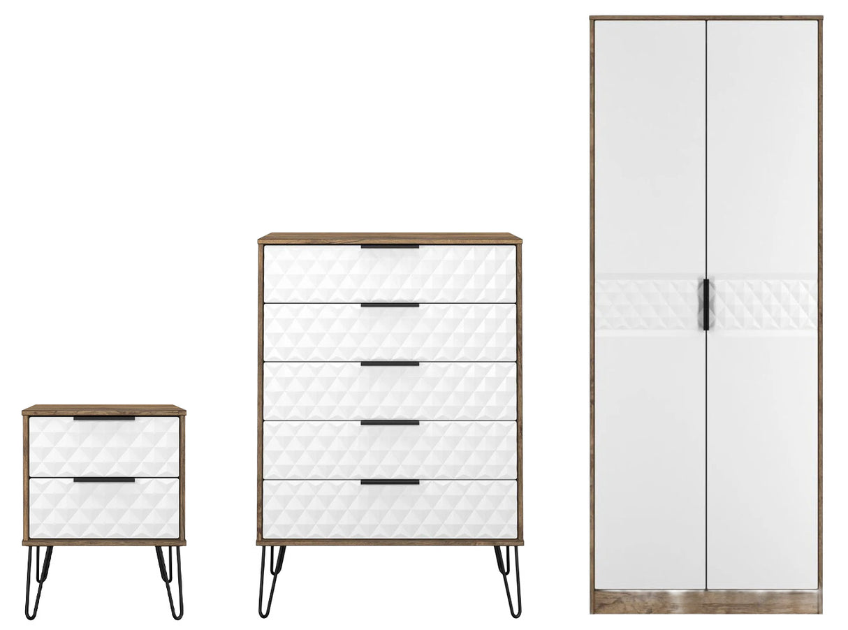 Harlequin 3 Piece Bedroom Set with Black Hairpin Legs