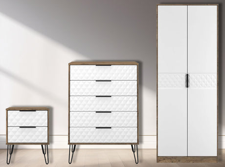 Harlequin 3 Piece Bedroom Set with Black Hairpin Legs