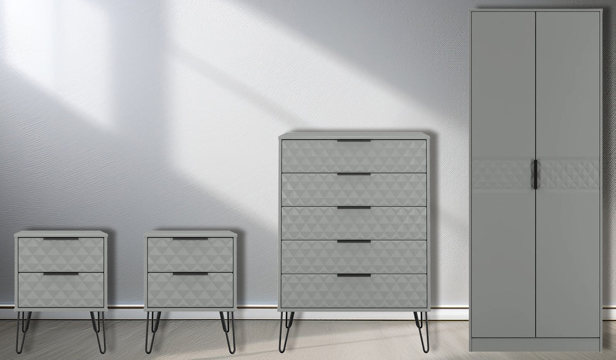 Harlequin 4 Piece Bedroom Set with Black Hairpin Legs