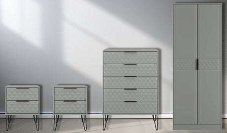 Harlequin 4 Piece Bedroom Set with Black Hairpin Legs