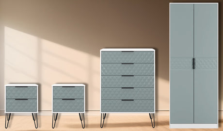 Harlequin 4 Piece Bedroom Set with Black Hairpin Legs