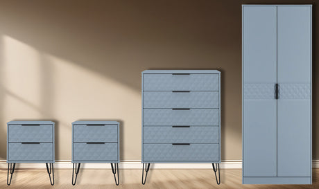 Harlequin 4 Piece Bedroom Set with Black Hairpin Legs