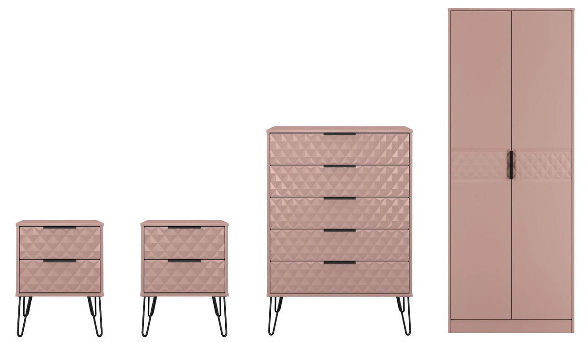 Harlequin 4 Piece Bedroom Set with Black Hairpin Legs