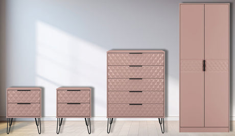 Harlequin 4 Piece Bedroom Set with Black Hairpin Legs