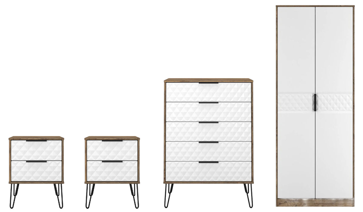 Harlequin 4 Piece Bedroom Set with Black Hairpin Legs