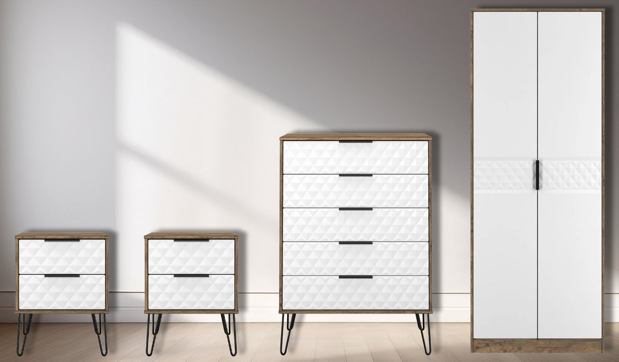 Harlequin 4 Piece Bedroom Set with Black Hairpin Legs