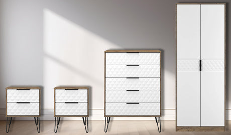 Harlequin 4 Piece Bedroom Set with Black Hairpin Legs