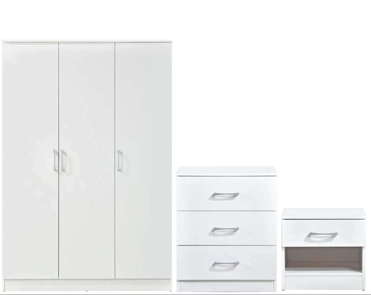 Highbury 3 Piece Bedroom Set With 3 Door Triple Wardrobe