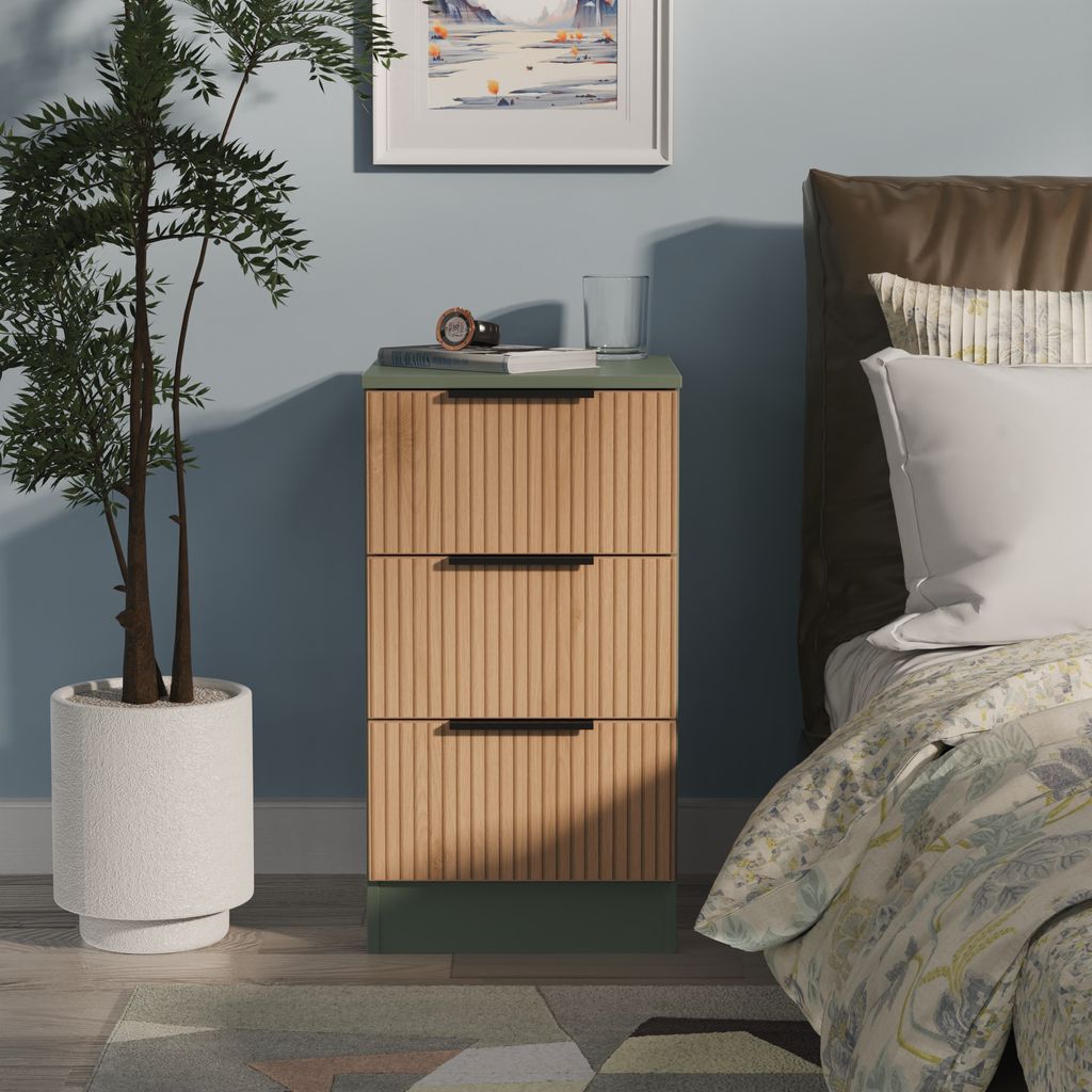 Java 3 Drawer Bedside Table