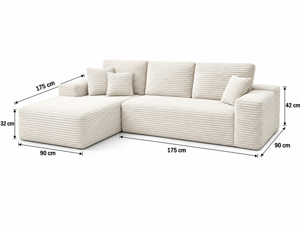 Cove Boneless Compressed Corner Chaise Sofa