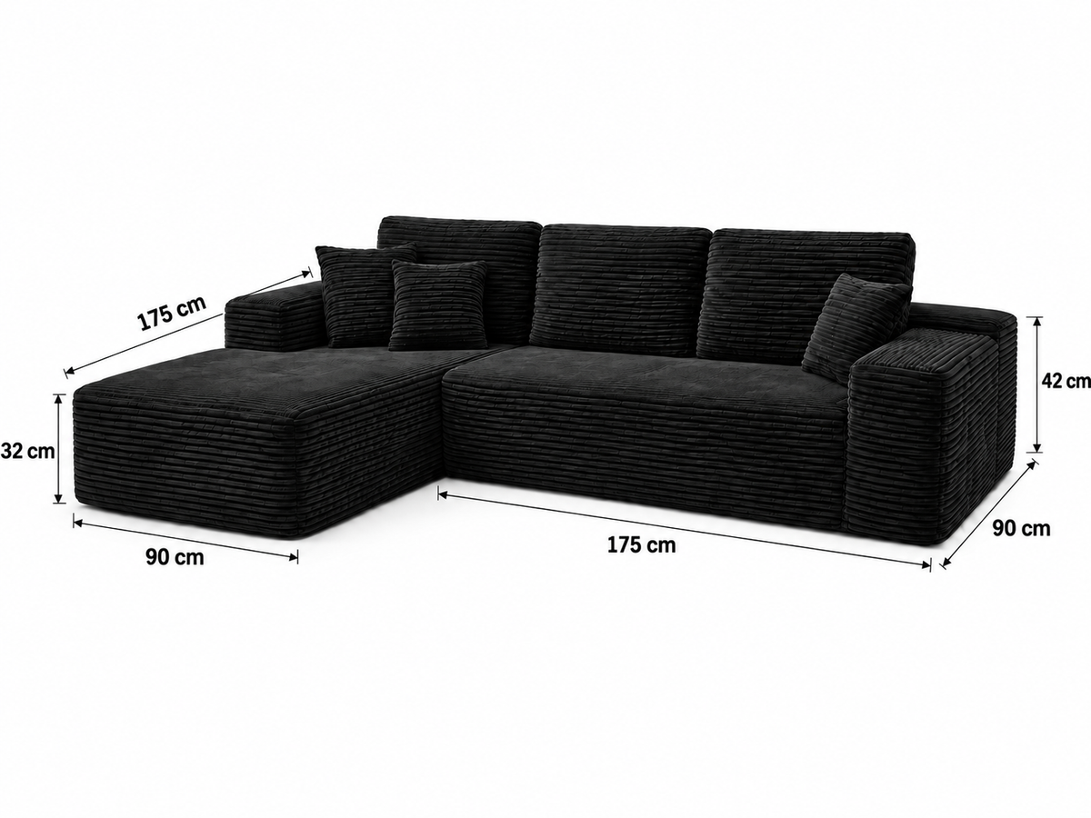 Cove Boneless Compressed Corner Chaise Sofa