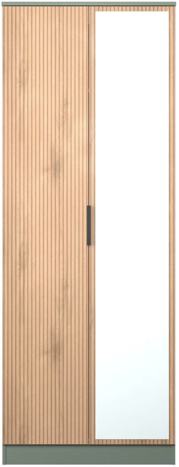 Java Tall Mirrored 2 Door Double Wardrobe