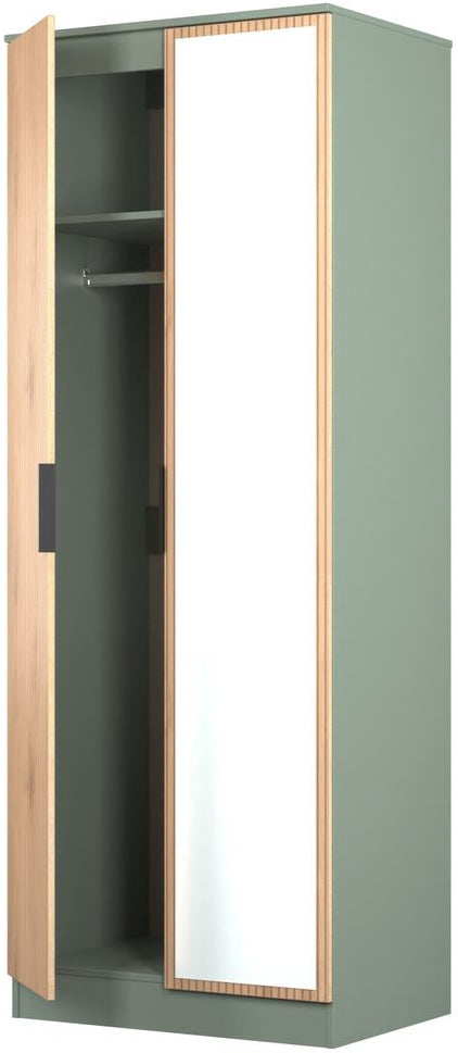 Java Tall Mirrored 2 Door Double Wardrobe