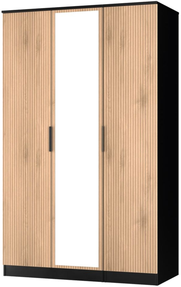 Java Mirrored 3 Door Triple Wardrobe