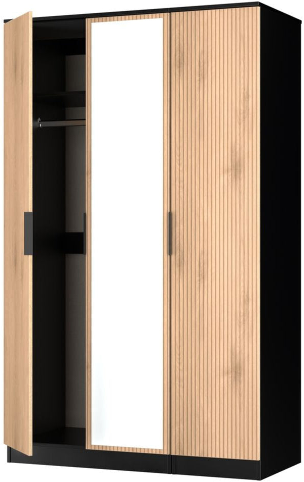 Java Mirrored 3 Door Triple Wardrobe