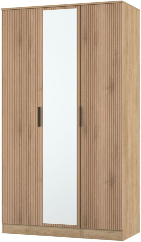 Java Mirrored 3 Door Triple Wardrobe