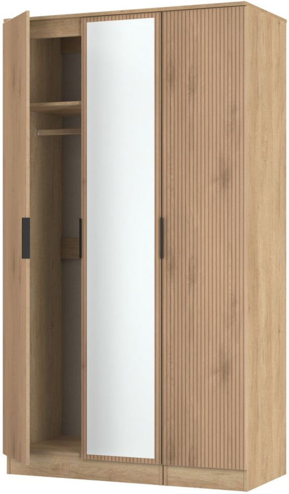 Java Mirrored 3 Door Triple Wardrobe