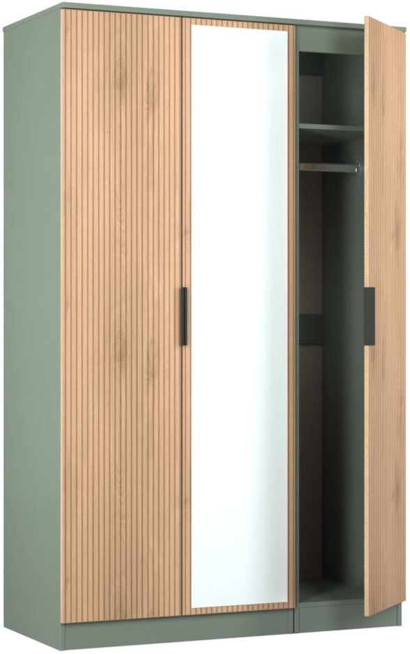 Java Mirrored 3 Door Triple Wardrobe