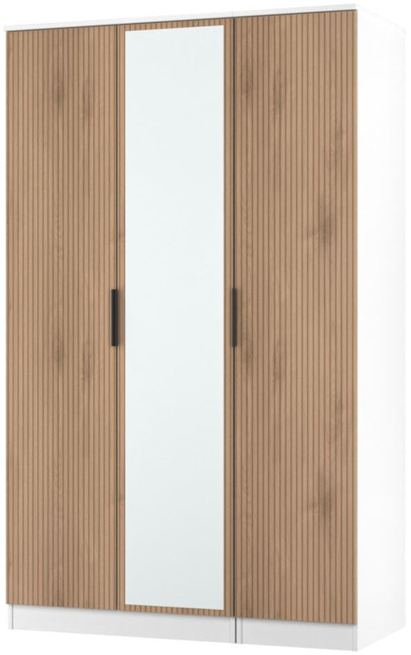 Java Mirrored 3 Door Triple Wardrobe