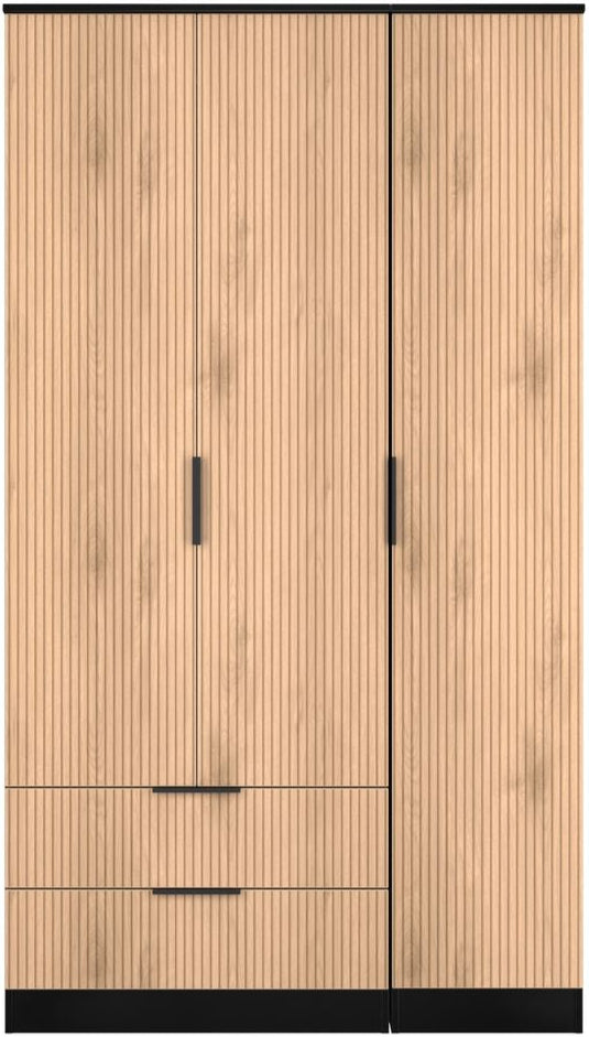 Java Tall 2 Drawer 3 Door Triple Wardrobe